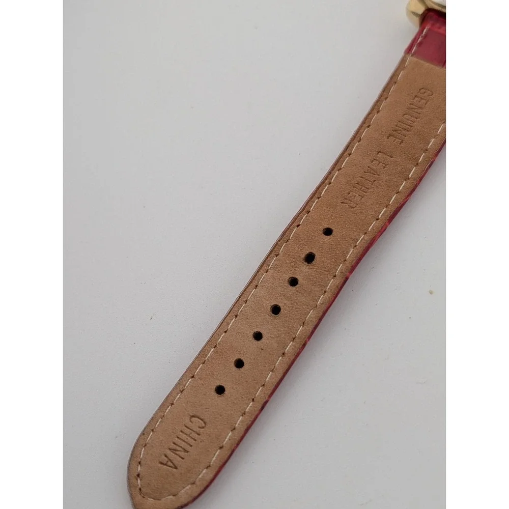 Gossip Watch Women 27mm Case MOP Dial Red Leather‎ Band- New Battery